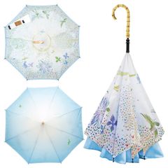 【数量限定】(キャリーサカサ) 切り絵デザインモデル】 逆折り式傘 逆さ傘 saKASA 濡れない UVカット 高撥水 【CARRY おしゃれ 可愛い