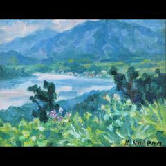 F10「桃の里」絵画 油彩画 油絵 風景画 アート - メルカリ