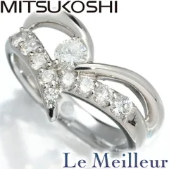 三越 MITSUKOSHI リング 指輪 ダイヤモンド 0.60ct プラチナ Pt900 10号 中古 プレラブド 返品OKのサムネイル