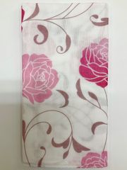 ダブルガーゼ手ぬぐい 和晒し手ぬぐい おまとめ買いがお得 【アラベスクローズ ピンク】汗取り 薄い ご旅行にも 出産祝い 沐浴 新品未使用品 日本製