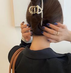 ◆ヘアクリップ◆バンスクリップ　髪飾り　パール　ラインストーン