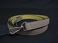 新品】ボナベンチュラ＊レザーストラップ.エトゥープ×ベージュ バイ