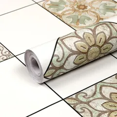 Homya 壁紙シール 防水 リメイクシート 60cm*5m 厚さ約0.45mm のり付き フロアタイル 滑り止め 床用シール ペット対応 耐摩耗性 防汚 フローリングシート 壁床兼用 0