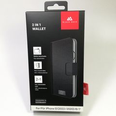 iPhone SE/8/7 高機能スマホケース Black Rock 2 in 1 WALLET ドイツブランド◆未使用