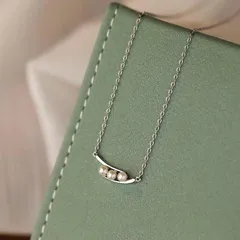 ネックレス 淡水パール S925 シルバー レディース チェーン ペンダント えんどう豆 アクセサリー おしゃれ 全2色 エレガント キュート ファッション