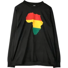 古着 90年代 フルーツオブザルーム FRUIT OF THE LOOM アフリカ大陸 ラスタカラー ロングTシャツ ロンT USA製 メンズXL相当/eaa591312