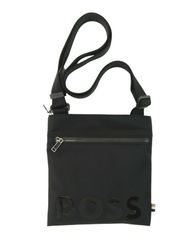 ヒューゴボス HUGO BOSS Hugo Boss 斜めがけショルダー エンベロープバッグ ブラック ナイロン ◆新品◆ メンズ HB-318