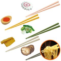 1種 すべらせん箸 ラーメンの具 箸置き カトラリー ナルト 煮卵 ネギ メンマ チャーシュー お箸 おはし 滑らない