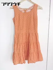 ◇ ◎ LIMITED EDITION リミテッド エディション 刺繍レース ノースリーブ 膝丈 ワンピース サイズS オレンジ レディース  【1002800446957】