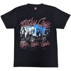 【土日も発送】MOTLEY CRUE GirlsGirlsGirls モトリークルー ガールズ、ガールズ、ガールズ メンズ レディース ロックＴシャツ バンドＴシャツ ブラック 半袖 RockYeah