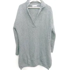◇ ⊇ BABYLONE バビロン エリツキニット 長袖 ひざ丈 ワンピース サイズF グレー系 レディース E  【1410290074596】のサムネイル