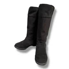 LIBERTY HOUSE リバティハウス ゴアテックス ロングブーツ スエード ローヒール GORE-TEX  歩きやすい レディース サイズM　ブラック 秋 久喜倉庫店 K285H