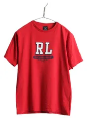 【お得なクーポン配布中!】 ラルフローレン ビッグ ロゴ プリント 半袖 Tシャツ メンズ S 程 古着 POLO JEANS CO ポロ プリントTシャツ コットン カットソー レッド