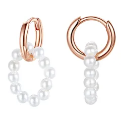 【数量限定】ピアス ピアス リング 18金仕上げ 金属アレルギー対応 「愛の祝福」 揺れる ピアス フープピアス シルバー925 天然貝真珠 ピアス 真円 人気 小さい レディース 女性 パール アクセサリー YT.JYUERI