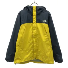 THE NORTH FACE ザノースフェイス ロゴ刺繍 ドットショット ジャケット M イエロー×ネイビー アウトドア NP61530 メンズ 古着