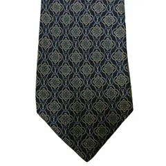 マリオヴァレンチノ マリオヴァレンティノ MARIO VALENTINO 美品 総柄 ネクタイ レギュラータイ 幾何学模様 紺 ネイビー ■GY09