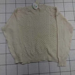 ◇ ⊇ 美品 SM2 サマンサ モスモス 防寒性良好 長袖 ニットセーター サイズF ベージュ系 レディース E  【1509100030898】