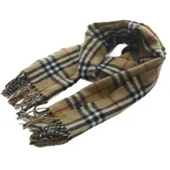 バーバリー ロンドン BURBERRY LONDON ノバチェック カシミヤ マフラー イングランド製 ストール 茶