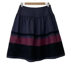 M'S GRACY(エムズグレイシー) スカート サイズ40 M レディース - ダークネイビー×ボルドー ひざ丈