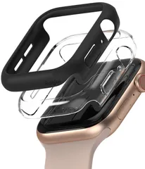 【在庫セール】40mm ケース SE2 / 保護 / 超薄型 / カバー / アップルウォッチ SE ケース 4 Slim 5 (Clear 6 & Series Black Watch クリア＆ブラック) [2個入り]【Ringke】Apple