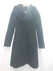 ◇ ⊇ ナチュラルビューティーベーシック 2WAY フェイクファー 長袖 ロング コート サイズS ブラック系 レディース E  【1507230001207】