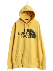 【お得なクーポン配布中!】 ノースフェイス プリント スウェット フード パーカー メンズ XXL アウトドア プルオーバー 裏起毛 大きいサイズ 薄手 トレーナー イエロー
