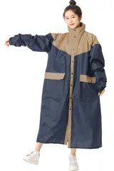 [TONGMO] レインコート XLサイズ メンズ レディース 自転車 軽量 快適 原付用 ロング丈のおしゃれなレインウェア リュックにも対応 防水 豪雨 梅雨対策 防災グッズ 反射テープ バイザー 収納袋付き 携帯しやすい