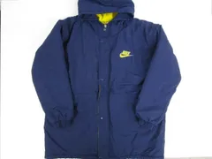 【送料無料】☆NIKE ☆ナイキ 90-00s ナイロンジャケット パーカー アウター 裏フリース ロゴ刺繍 キッズ L(14/16) ネイビー ［358-331-2000_1019］