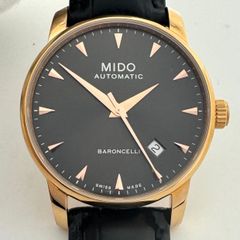 【未使用】ミドー　MIDO　バロンチェッリ　M8600.3.13.4　自動巻　デイト表示　裏スケ　黒　革ベルト