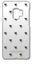 【新品未使用】Galaxy S9 SC-02K/SCV38 ギャラクシーS9 クリア ハードケース (チャコール) ハート ドット 水玉 cl-sc02k-265