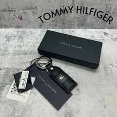 未使用 TOMMY HILFIGER トミーヒルフィガー キーリング ブラック レザー 箱付き 小物 キーホルダー