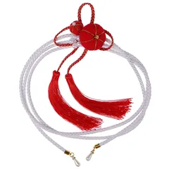 【新品】 [TOuWA] 帯締め 帯飾り 飾り紐 つまみ細工 レディース 着物小物 和装アクセサリー 浴衣 振袖 成人式 卒業式 フェイクパール 椿 （白+赤） 1