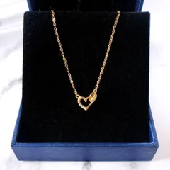 142N【高品質✨】華奢　小さめ　かわいい　ゴールド　ハート　ネックレス　恋人