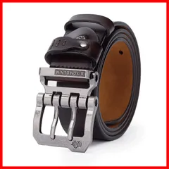 【迅速発送】BISON DENIMベルト メンズ 本革 大きいサイズ メンズ ベルト カジュアル 革ベルト ジーンズ用ベルト 作業用ベルト 紳士用ベルト さ調節可能 さ105cm～130cm 化粧箱付き 父の日 プレゼント