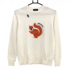 【美品】パーリーゲイツ セーター 白×オレンジ リス ニット レディース 1(M) ゴルフウェア PEARLY GATES