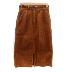 ナチュラルビューティーベーシック NATURAL BEAUTY BASIC コーデュロイスカート タイトスカート ミモレ丈 XS 茶色 ブラウン /HO41
