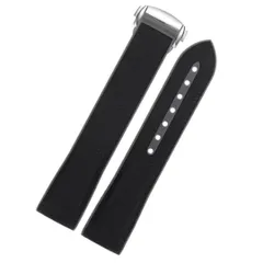 Swatch×OMEGA スウォッチ×オメガ EARTHPHASE対応 ラバーベルト Dバックル付き ブラック＆グレー 20mm 互換品 管理A3