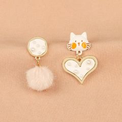 【ピアス/イヤリング】送料無料 白猫  レディース 猫 アクセサリー 合金 可愛い キャット ネコ ねこ 猫グッズ 千葉 ねこ雑貨 cat good