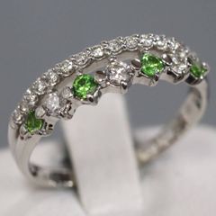 Pt900オレンジサファイアダイヤモンドリング S0.682 D0.31 9.2g #10.5  