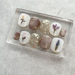 ネイルチップ チップ 花 フラワー マグネット ちゅるん うるうる 大人 上品 韓国
