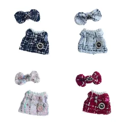 10cm15cmぬいぐるみ用 着せ替え服 ぬい服 ちびぬい服 フリーサイズ お嬢様 パーティードレス2点セット 4色