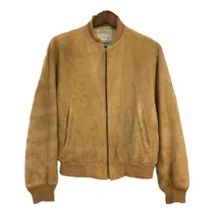 70年代 USA製 AIRMAN スエードブルゾン レザージャケット ヴィンテージ ベージュ (メンズ 42) 中古 古着 S7738
