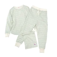 ☆ ストライプ ☆ JEMORGAN レディース ワッフル花柄３点セット ワッフル 生地 セットアップ JEMORGAN サーマル JD570-59S 花柄 かわいい ルームウェア 上下セット レディース ロンT パジャマ 部屋着 小花柄 ワッフル生地