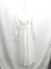 ◇ ⊂ archives レース 長袖 ロング ワンピース サイズ表記なし ホワイト レディース E  【1410100065417】