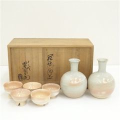 萩焼 徳利 ぐい呑み セット 木箱入り 酒器セット - メルカリ
