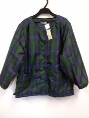 SALE中【新品未使用】【訳あり】あったか中綿スモック　大人用　M～Lサイズ　チェック柄　緑系　母の日