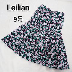 【Leilianレリアン】ロングスカート　9号　膝下丈　花柄