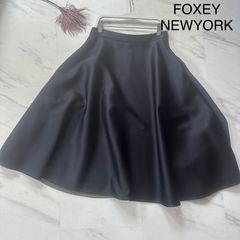 FOXEYBOUTIQUEフレアスカートひざ丈 黒シルク100% - メルカリ