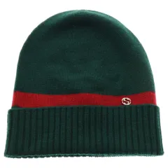 GUCCI (グッチ) GGロゴ シェリーカラー ニットキャップ 帽子 グリーン 494598 4G206 3074のサムネイル
