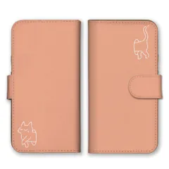 iPhone14 ケース 手帳型 アイフォン14 スマホケース 携帯ケース 猫 ねこ ネコ 子猫 猫扉 絵 イラスト 可愛い かわいい ワンポイント ピンク ブルー カラー10